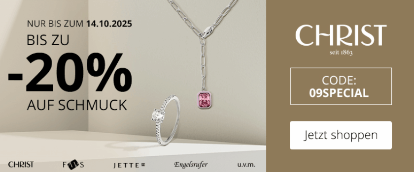 CHRIST Aktion: Bis zu 20 % Rabatt auf Schmuck + Cashback sichern!
